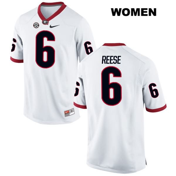 Georgia Bulldogs Women's Otis Reese #6 NCAA Authentic White Nike Stitched College Football Jersey COC8156LZ